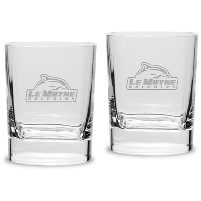 Le Moyne Dolphins 11.75 oz. 2-Piece Square Double Old Fashion Glass Set