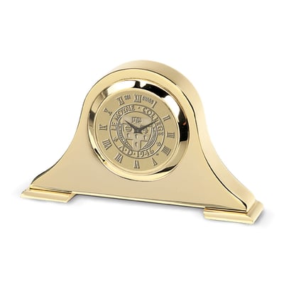 Le Moyne Dolphins Gold Napoleon Desk Clock
