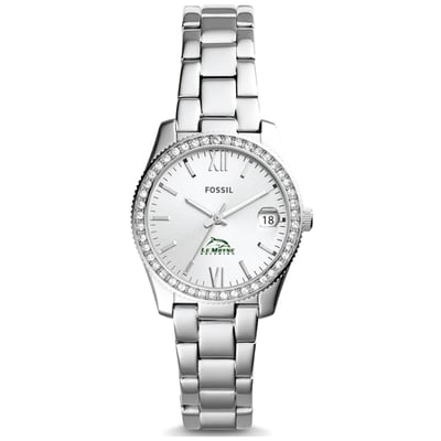  Le Moyne Dolphins Fossil Women's Scarlette Mini Three-Hand Date Watch - Silver