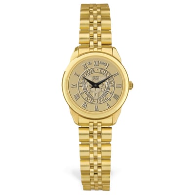 Le Moyne Dolphins Women's Medallion Rolled Link Bracelet Wristwatch - Gold