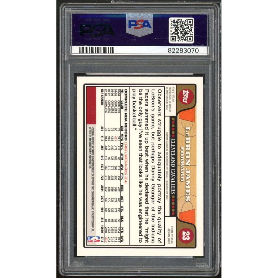LeBron James Card 2008-09 Topps Chrome #23 PSA 9