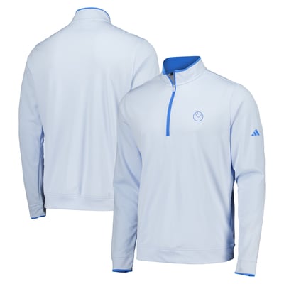 Leeds United adidas Golf Lightweight Quarter Zip Pullover - Light Blue