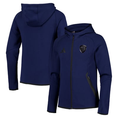 Leeds United adidas Tiro Travel Hoodie - Navy - Kids