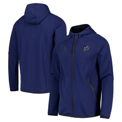 Leeds United adidas Tiro Travel Hoodie - Navy