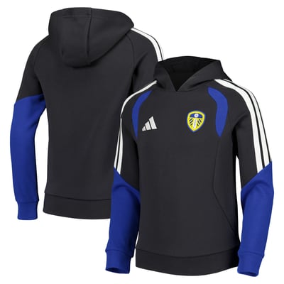 Leeds United adidas Training Hoodie - Dark Grey - Kids