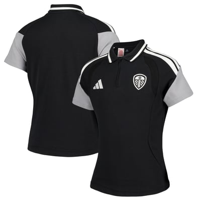 Leeds United adidas Training Polo - Black - Kids