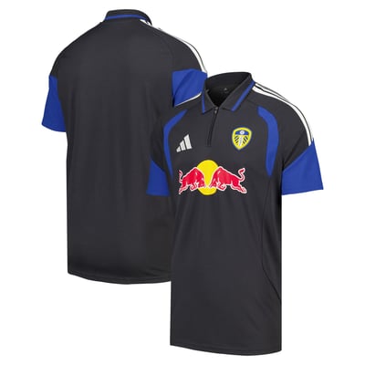 Leeds United adidas Training Polo - Dark Grey