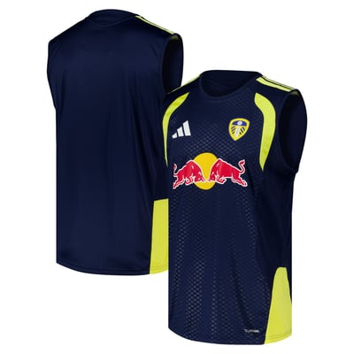 Leeds United adidas Training Sleeveless Jersey - Navy