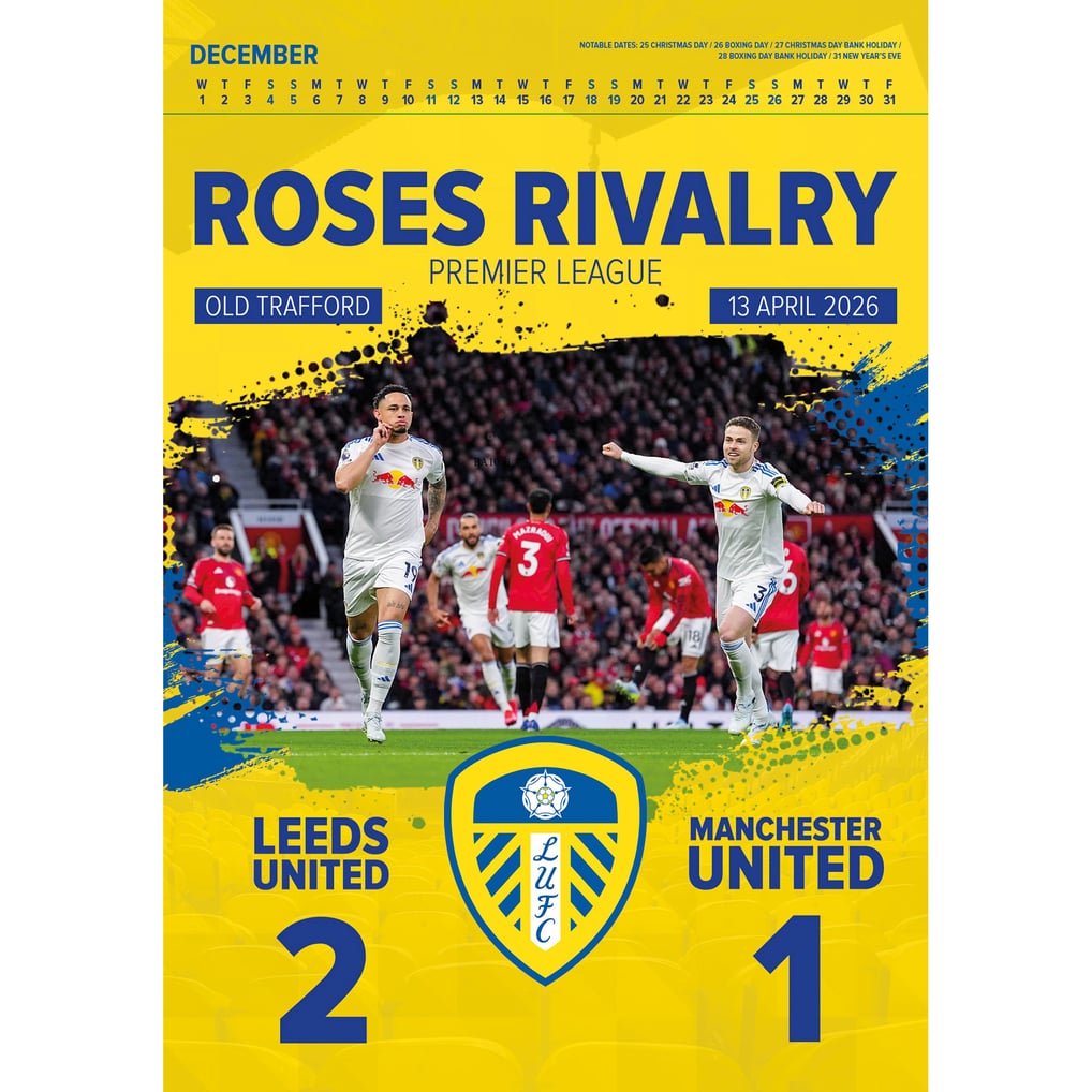 Leeds United Official 2027 Deluxe Calendar A3