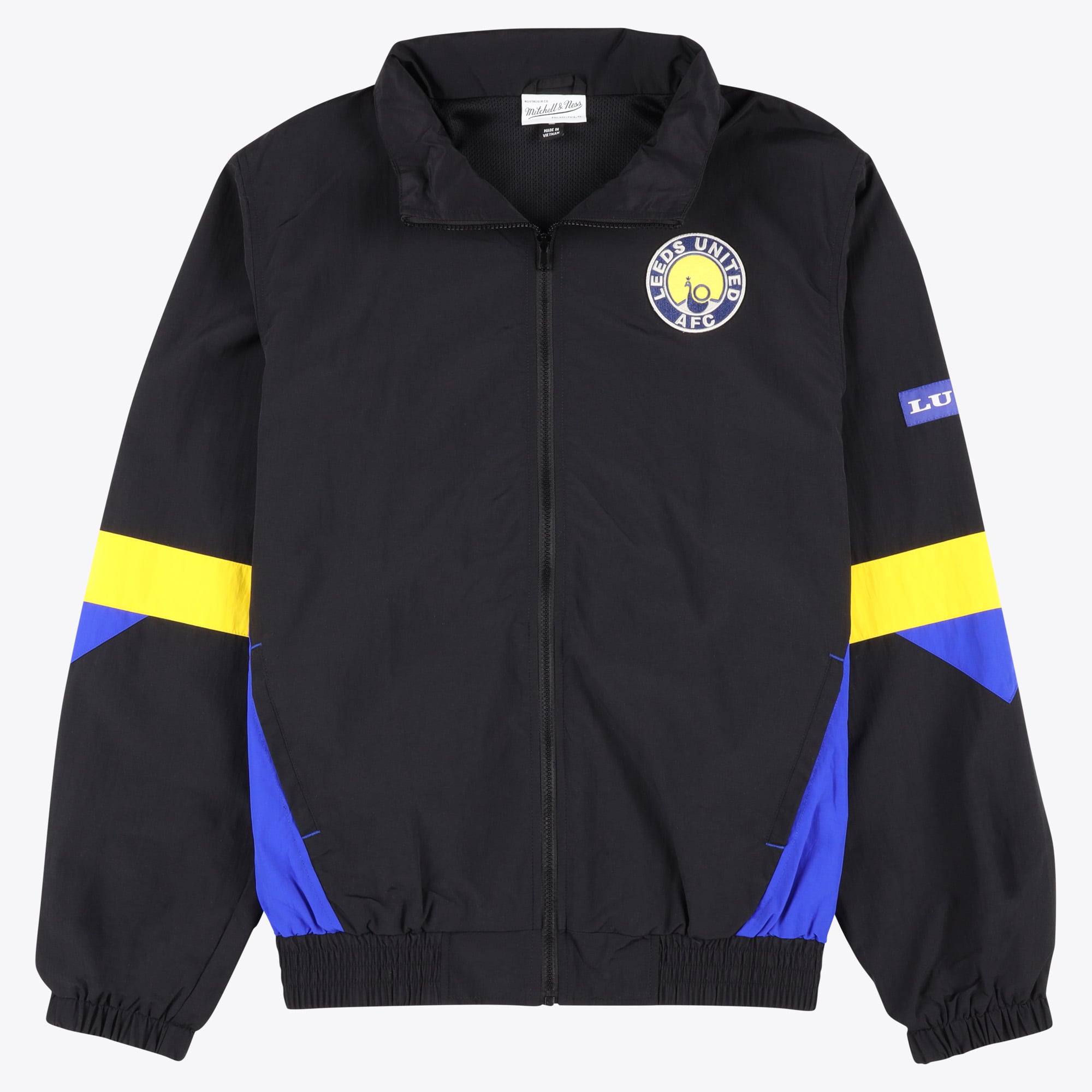 Leeds United x Mitchell & Ness Funnel Neck Track Jacket - Black - Mens
