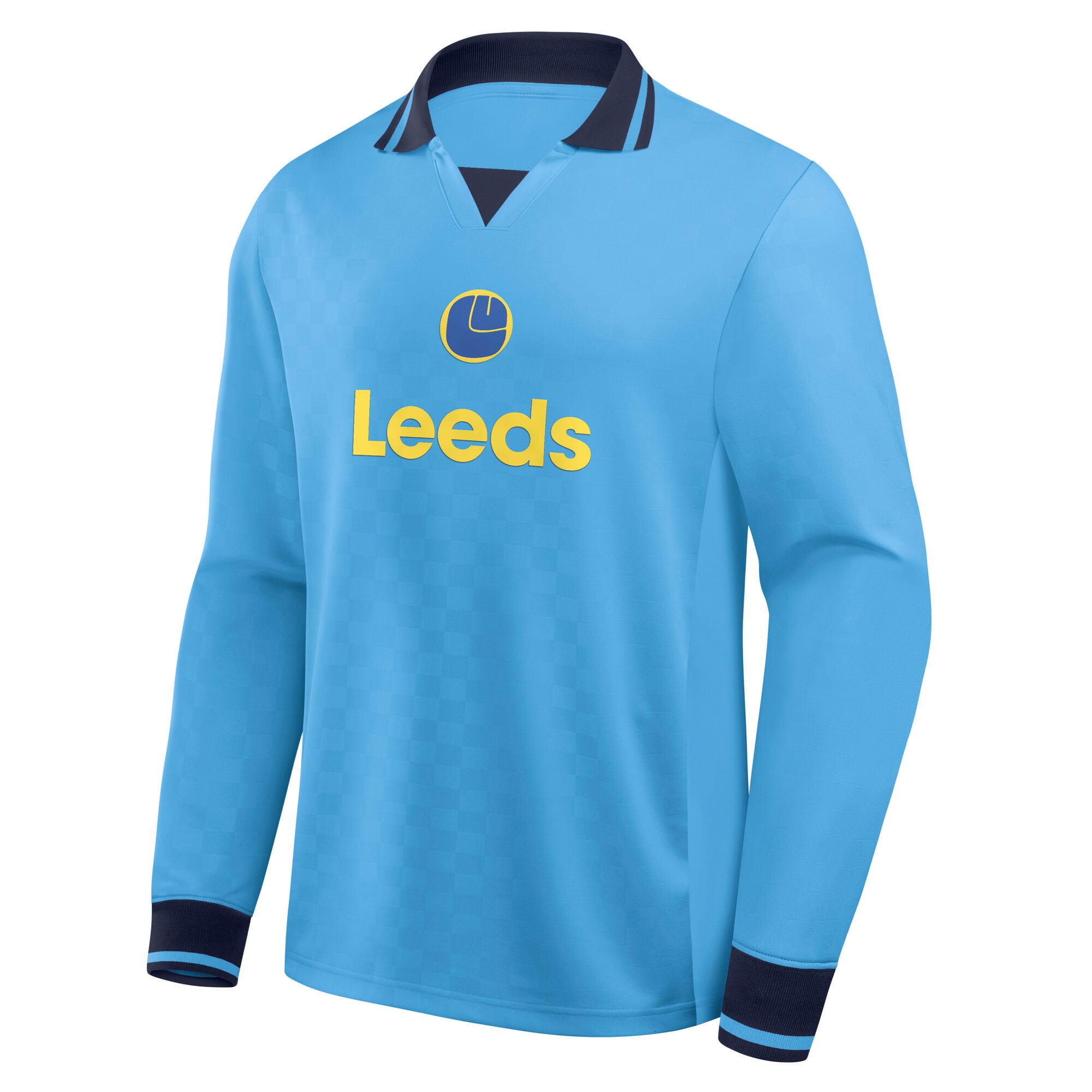 Men's Fanatics Light Blue Leeds United Oversized Long Sleeve Polo Jersey