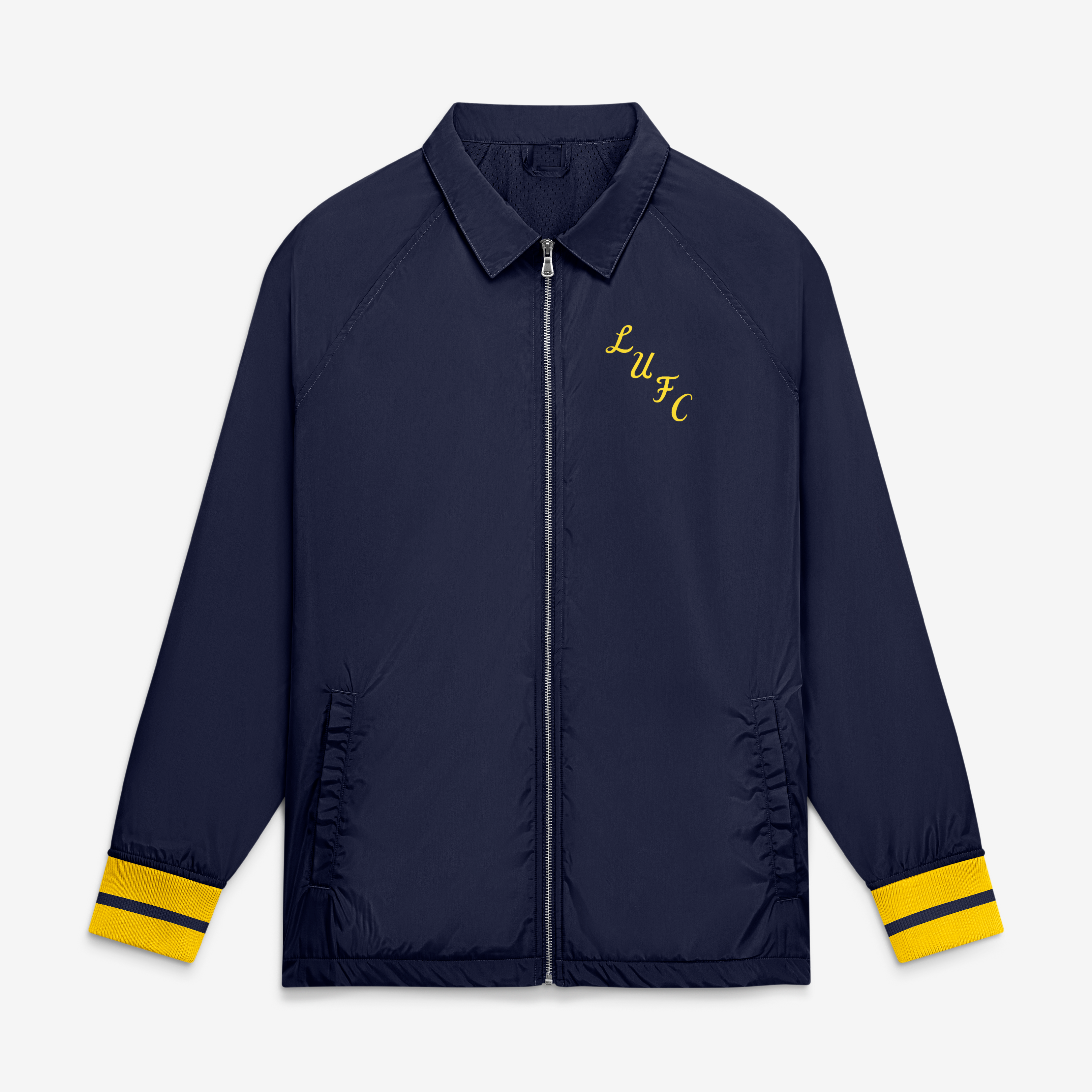 Men's Fanatics Navy Leeds United Classics Coach Full-Zip Raglan Jacket