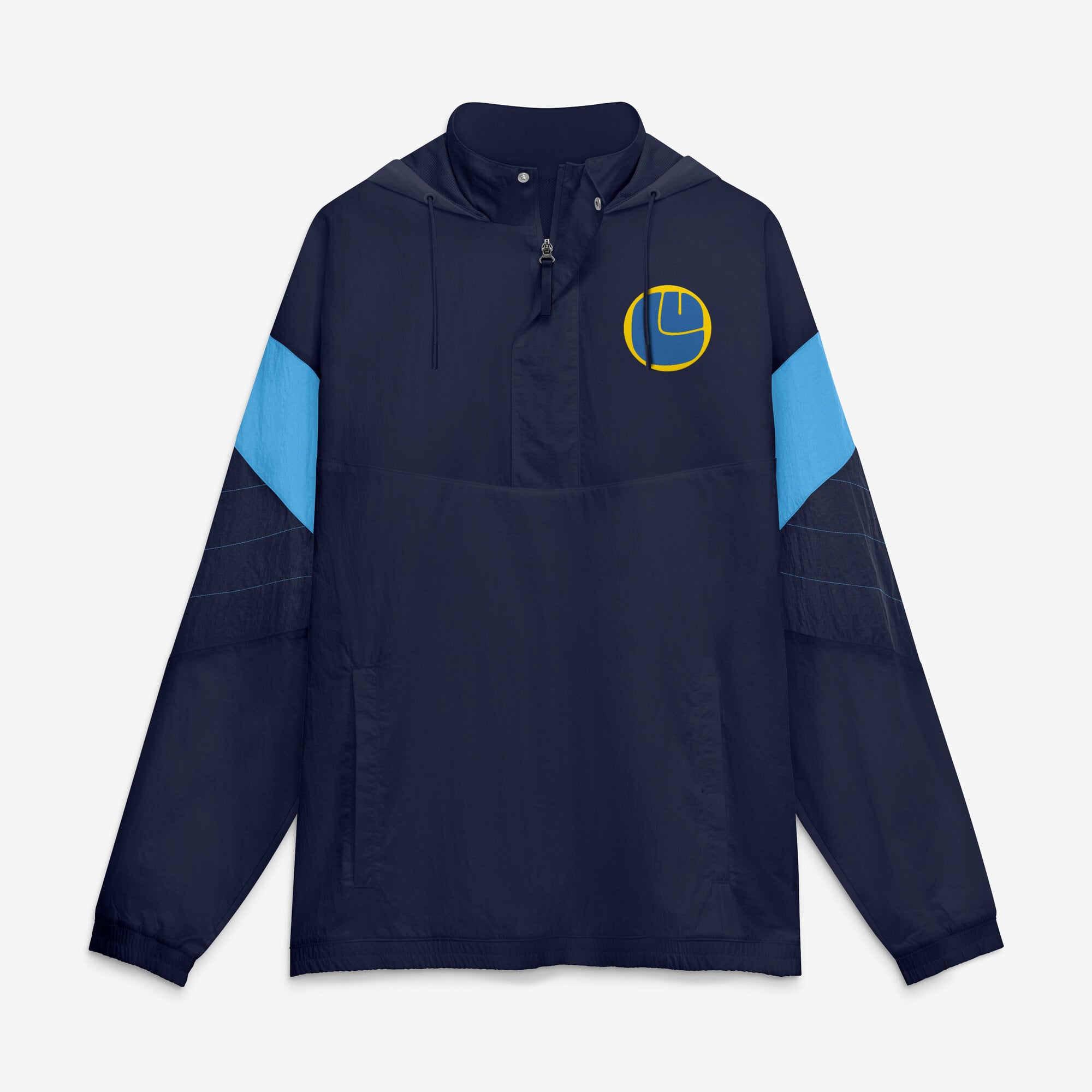 Veste de survêtement à capuche et fermeture éclair quart tour Fanatics bleu marine Leeds United pour homme