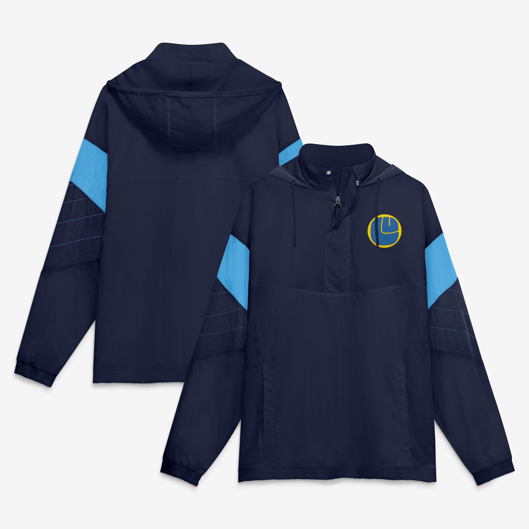 Veste de survêtement à capuche et fermeture éclair quart tour Fanatics bleu marine Leeds United pour homme