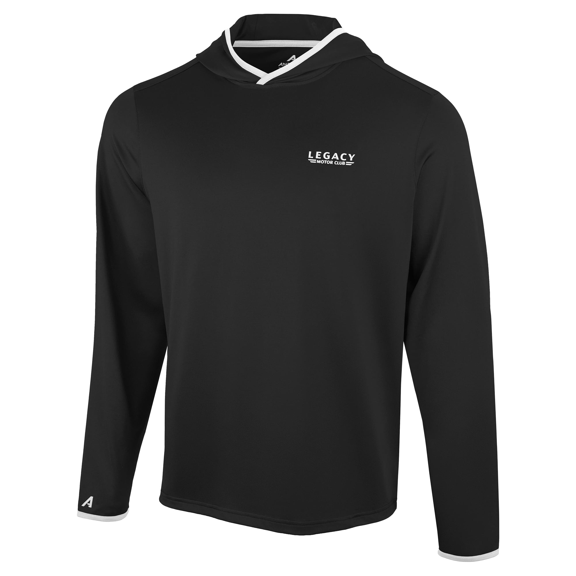T-shirt à capuche manches longues pour homme Antigua Black Legacy Motor Club Brink Desert Dry