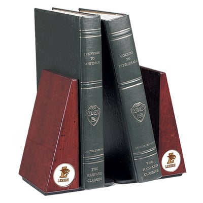 Lehigh Mountain Hawks Rosewood Bookends - Brown