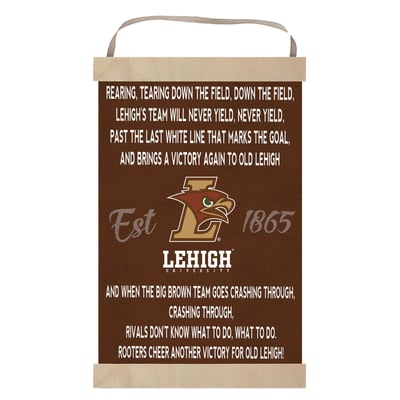 Lehigh Mountain Hawks Fight Song Banner Sign