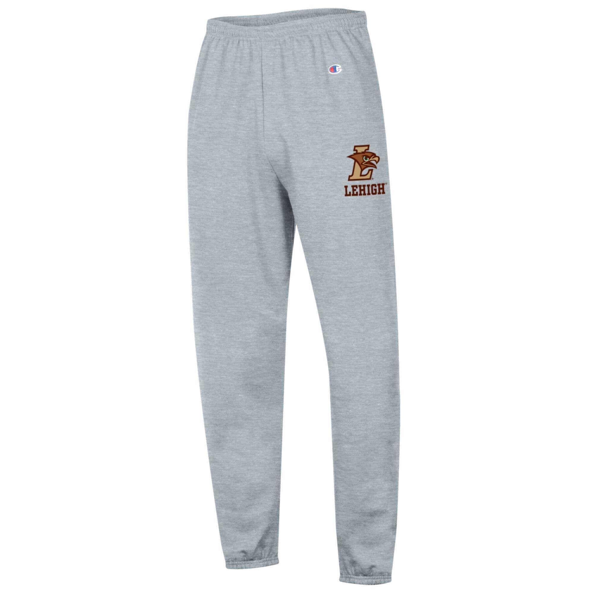 Pantalon de survêtement Champion pour homme, gris chiné, Lehigh Mountain Hawks, en polaire Powerblend.