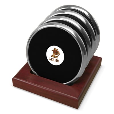Lehigh Mountain Hawks Team Logo 4-Piece Coaster Set - Silver