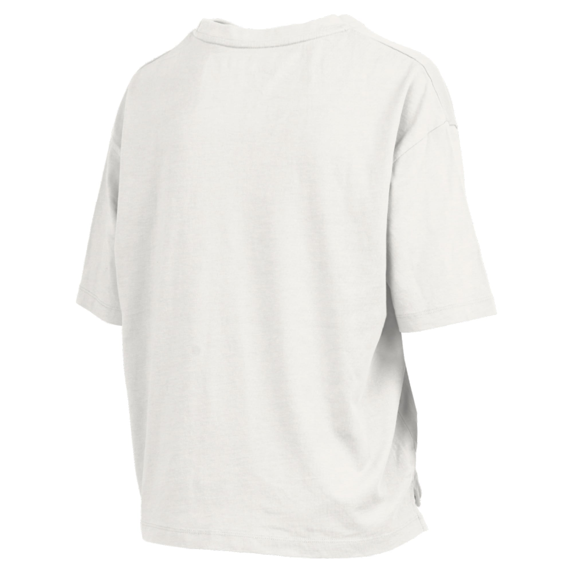 Women's Pressbox White Lehigh Mountain Hawks Oversized Nelson Arch Over Logo Slub T-Shirt