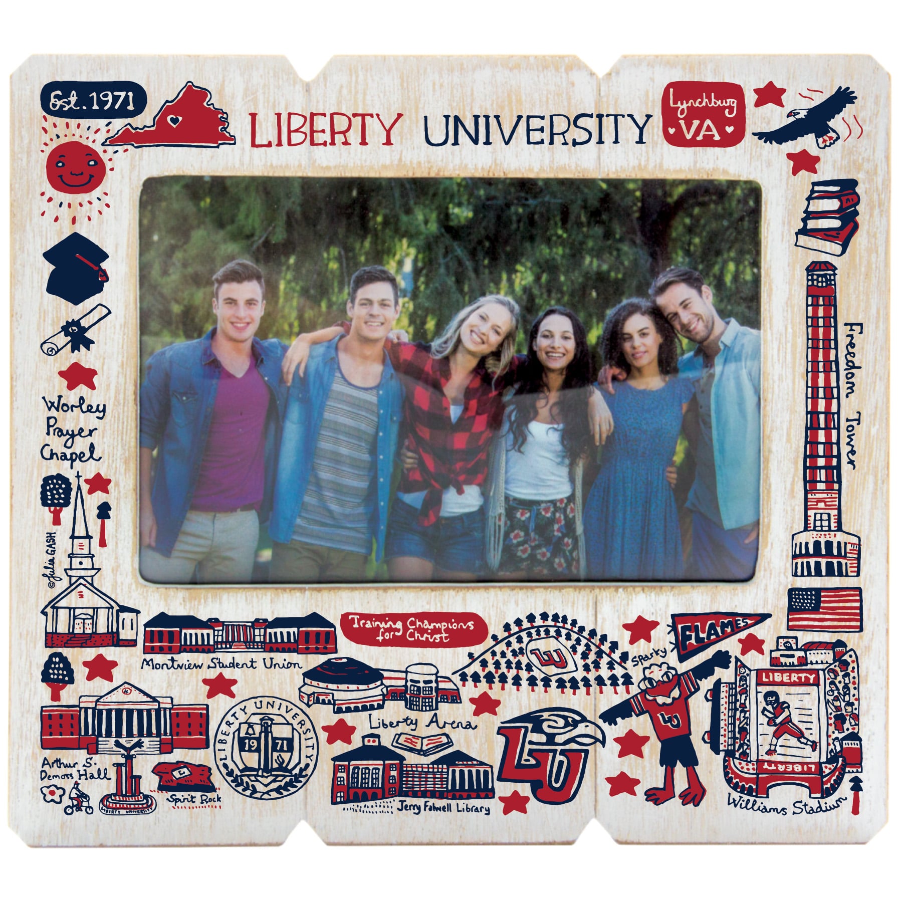 Liberty University Gartenflagge – Doppelseitig, 100% Polyester, Offiziell Lizenziert (Design B)