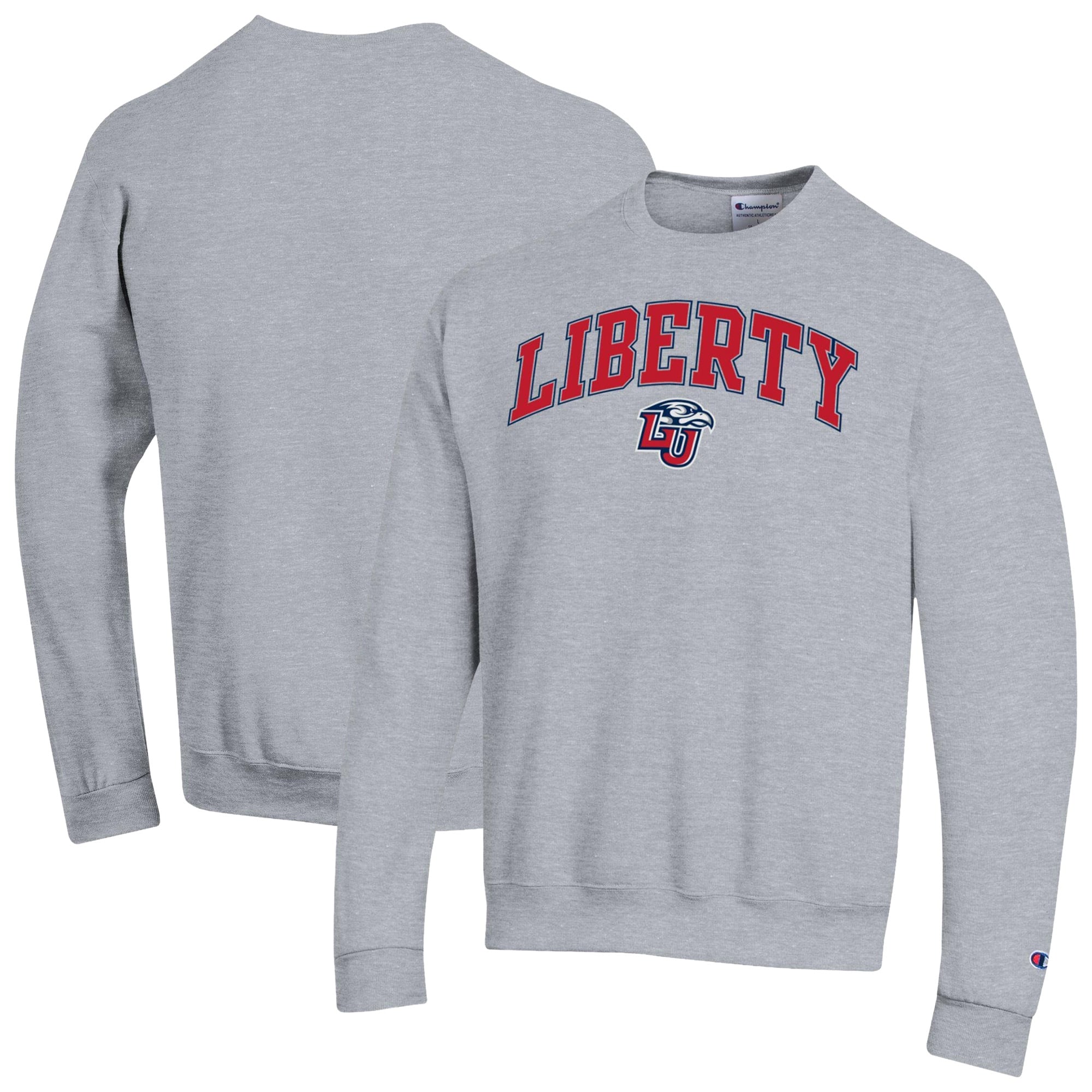 Sweat-shirt Champion pour homme, gris chiné, motif Liberty Flames Arch, Powerblend