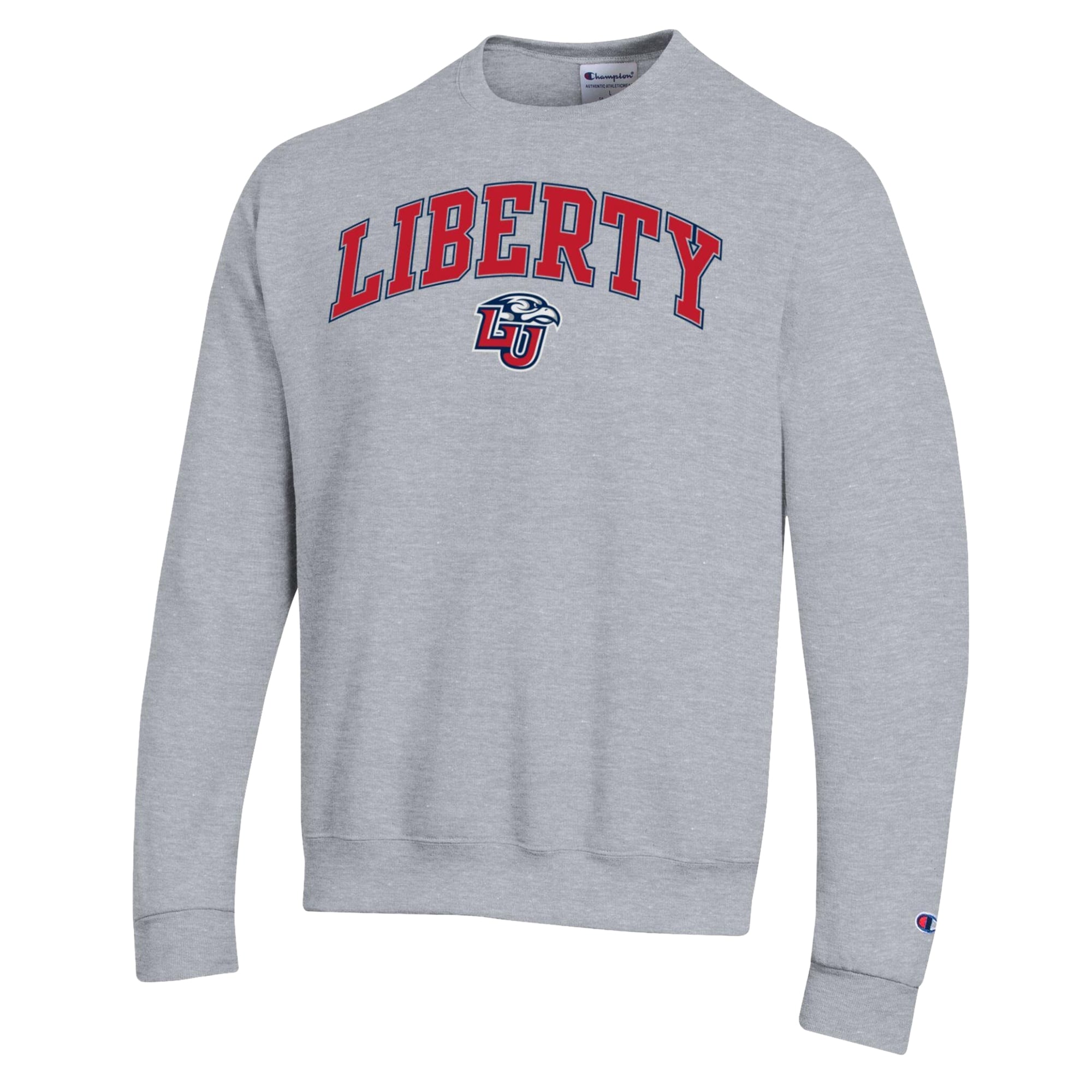 Sweat-shirt Champion pour homme, gris chiné, motif Liberty Flames Arch, Powerblend