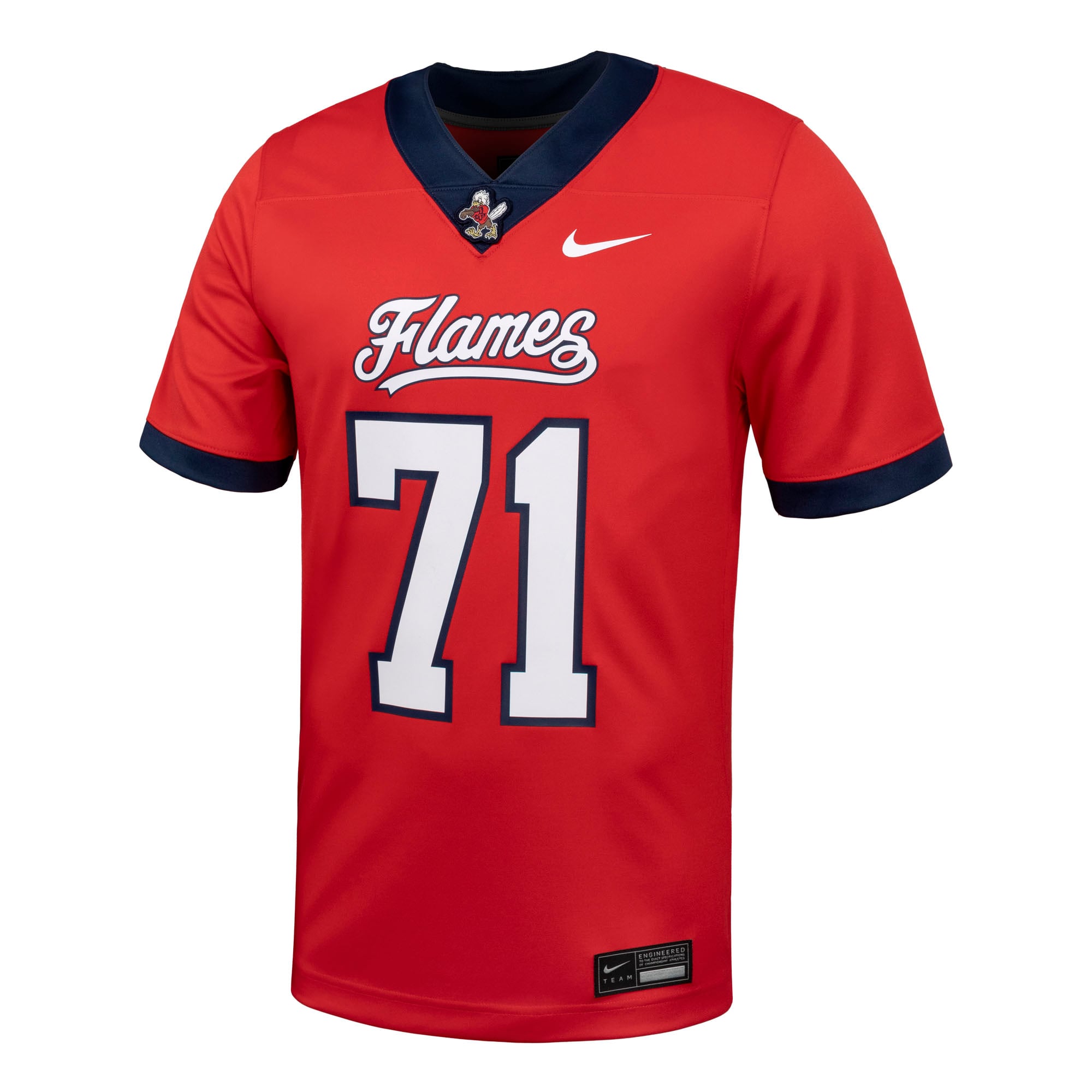 Mens Nike RED LIBERTY UNIVERSITY FLAMES APP ADULT FOOTBALL JERSEY