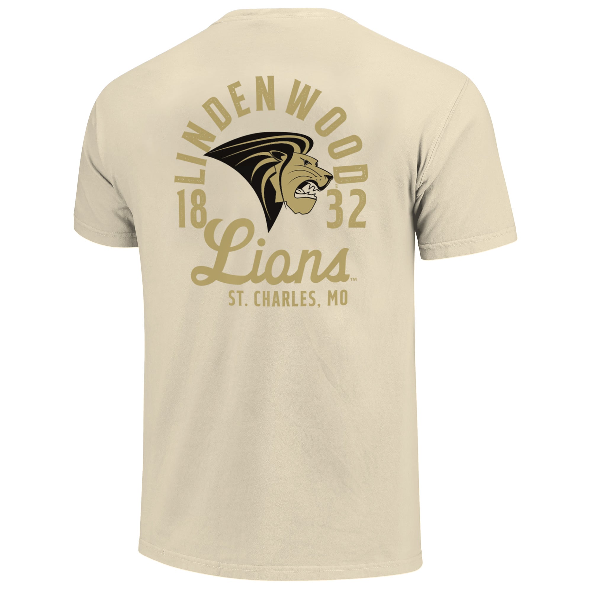 T-shirt crème pour homme avec motif mascotte des Lions de Lindenwood