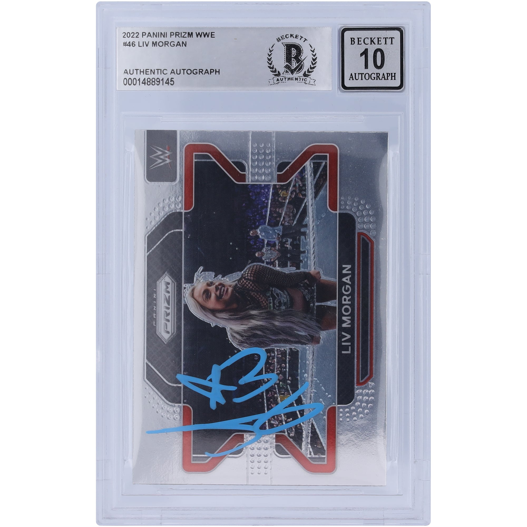 Liv Morgan WWE Autographed 2022 Panini Prizm #46 BAS Authenticated 