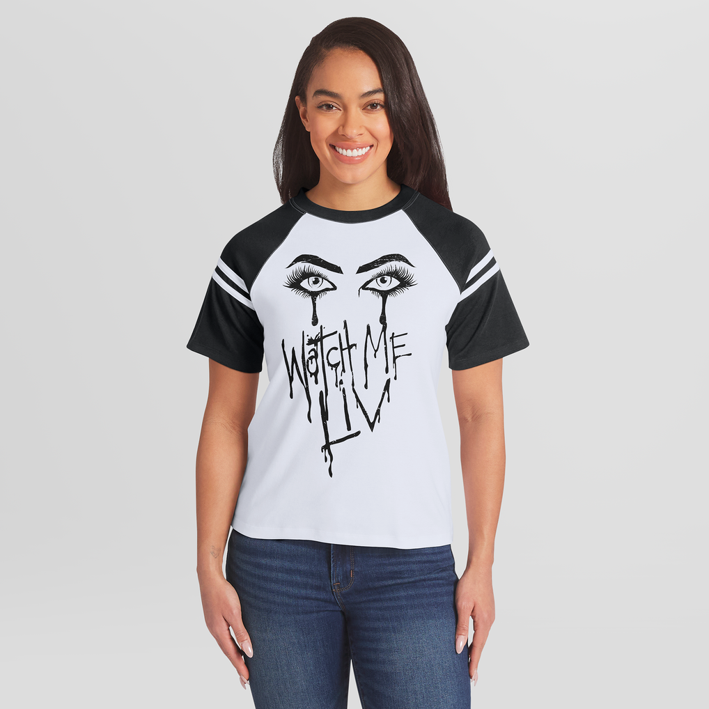 Liv Morgan WEAR by Erin Andrews Women's Striped Raglan T-Shirt - White
