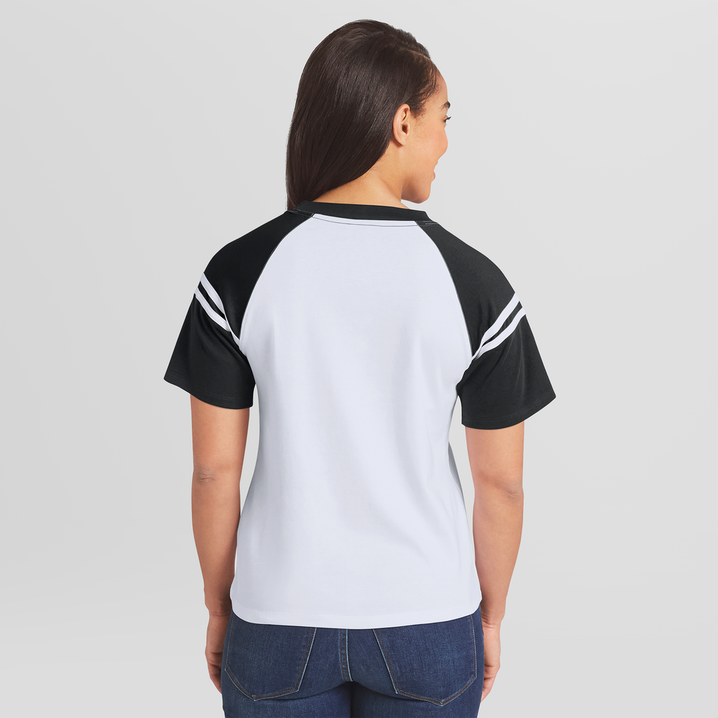 Liv Morgan WEAR by Erin Andrews Women's Striped Raglan T-Shirt - White