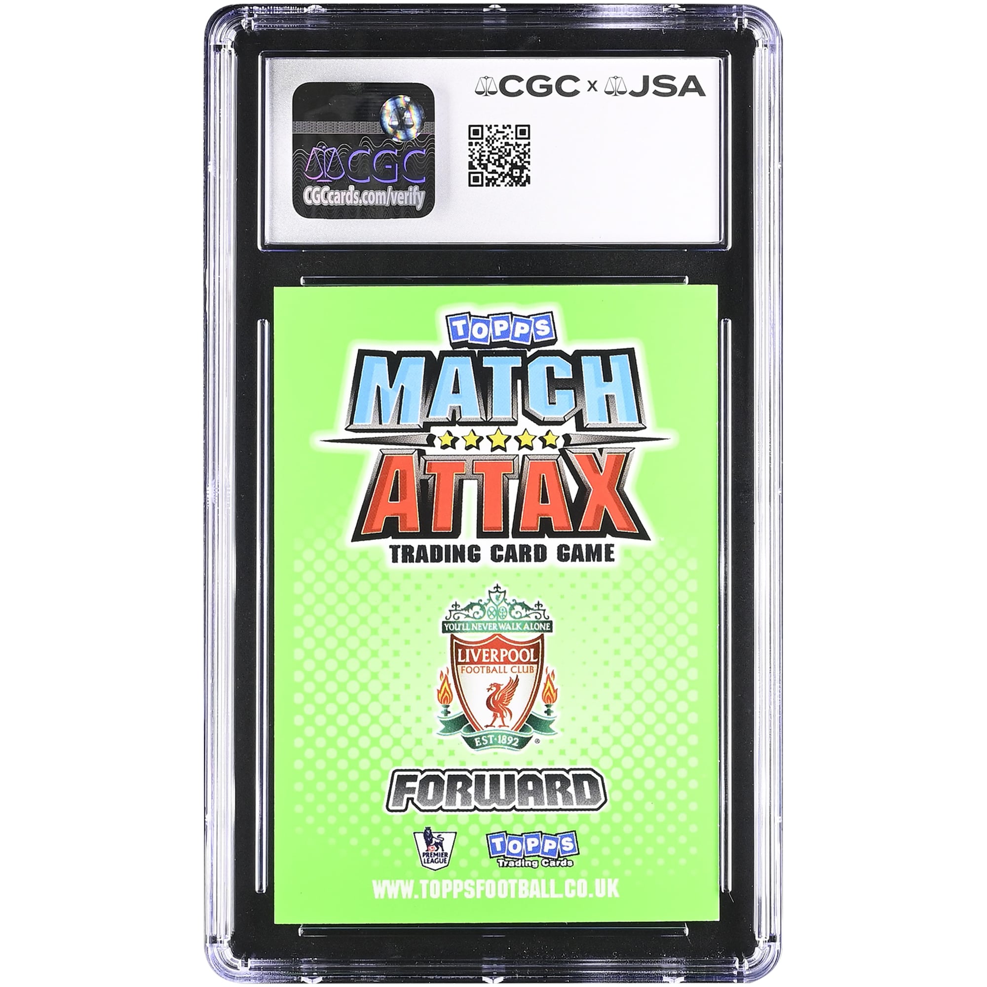 Carte autographiée de Fernando Torres (Liverpool) Topps Match Attax Premier League 11 n° 179, authentifiée par CGC (9,5/10).