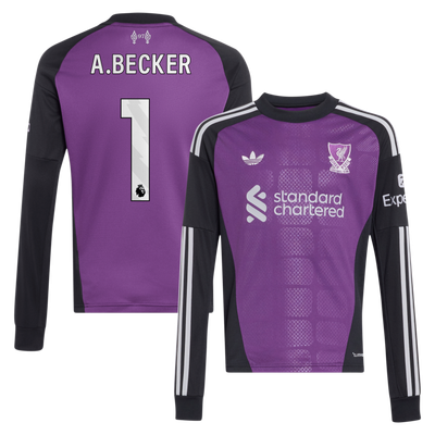 Liverpool adidas Away Goalkeeper Shirt 2026-27 - Kids - Long Sleeve with A.Becker 1 printing