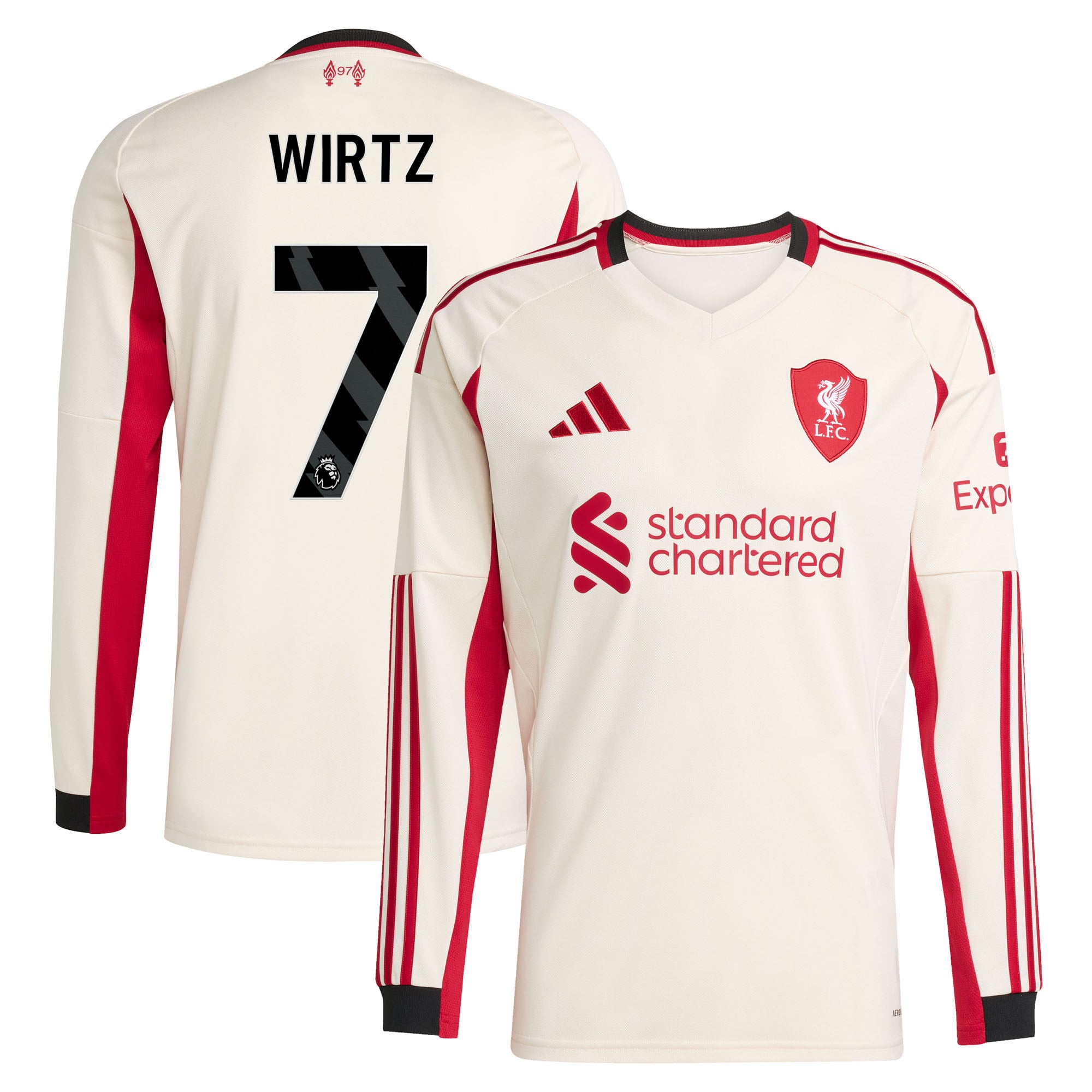 Liverpool adidas Away Shirt 2025-26 - Long Sleeve with Wirtz 7 