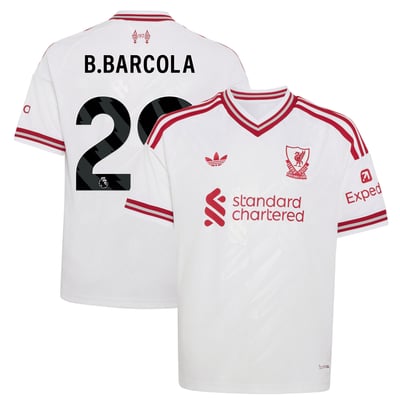 Liverpool adidas Away Shirt 2026-27 - Kids with B.Barcola 29 printing