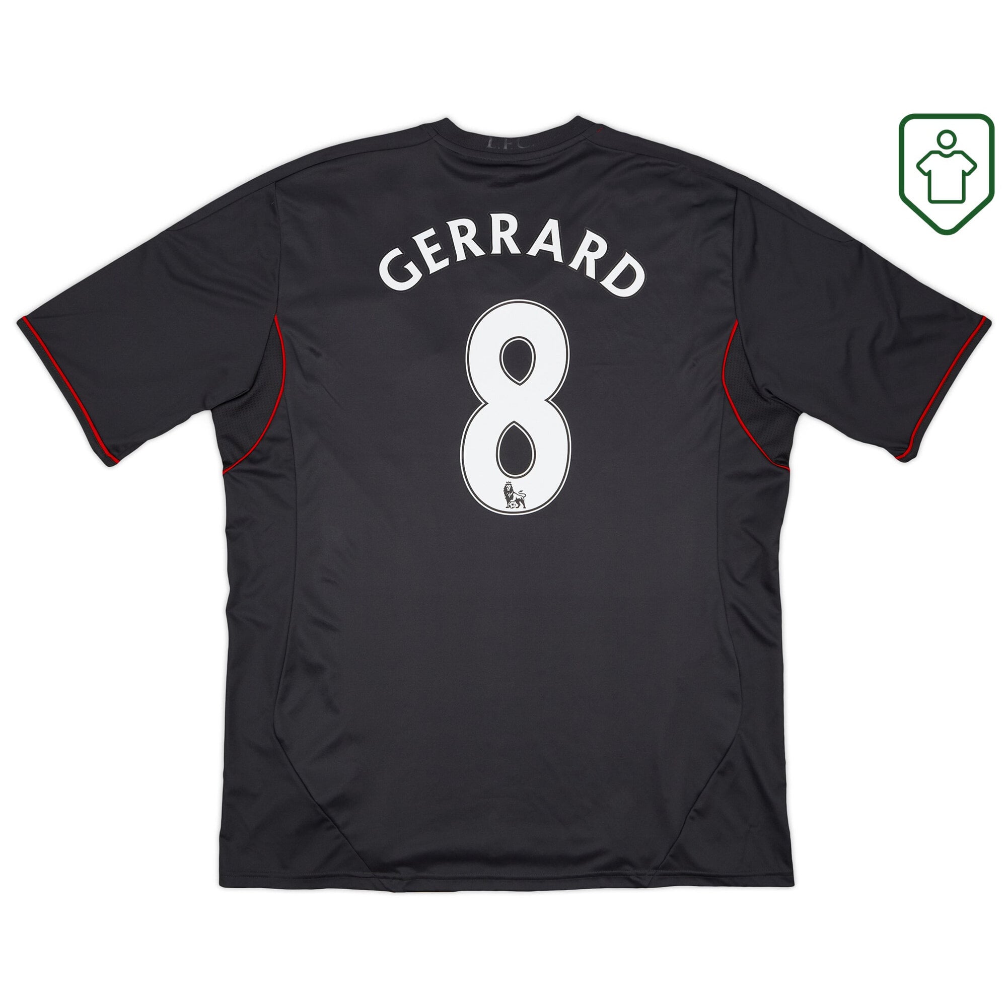 Maillot Liverpool 2010/2011 Steven Gerrard #8 - Techfit, Taille M, Porté En Match