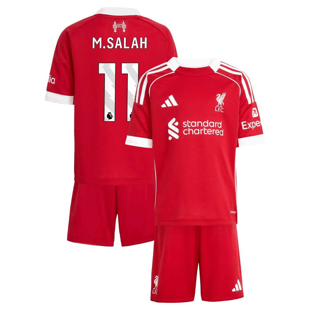 Liverpool adidas Home Minikit 2025-26 with M.Salah 11 printing