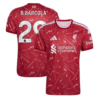Liverpool adidas Home Shirt 2026-27 with B.Barcola 29 printing