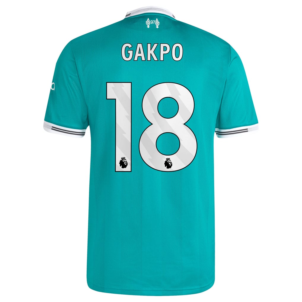Liverpool adidas Third Authentic Shirt 2025-26 with Gakpo 18 printing