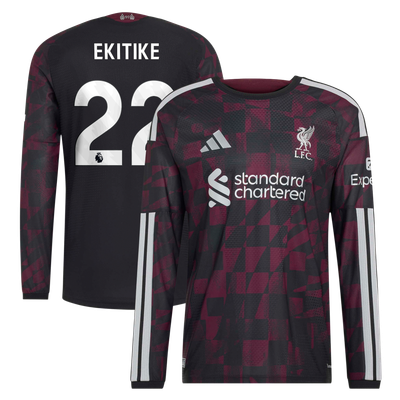 Liverpool adidas Third Authentic Shirt 2026-27 - Long Sleeve with Ekitike 22 printing