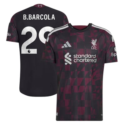 Liverpool adidas Third Authentic Shirt 2026-27 with B.Barcola 29 printing
