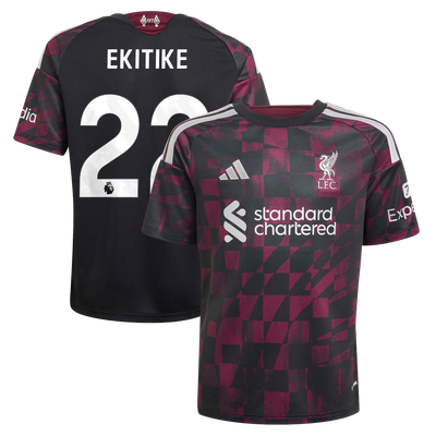 Liverpool adidas Third Shirt 2026-27 - Kids with Ekitike 22 printing