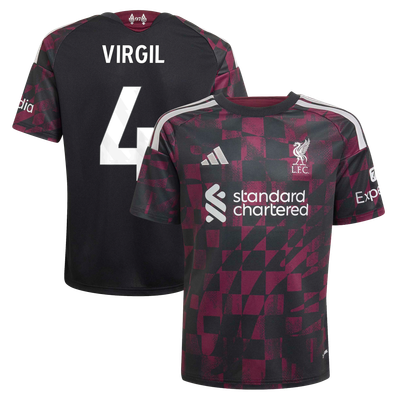 Liverpool adidas Third Shirt 2026-27 - Kids with Virgil 4 printing