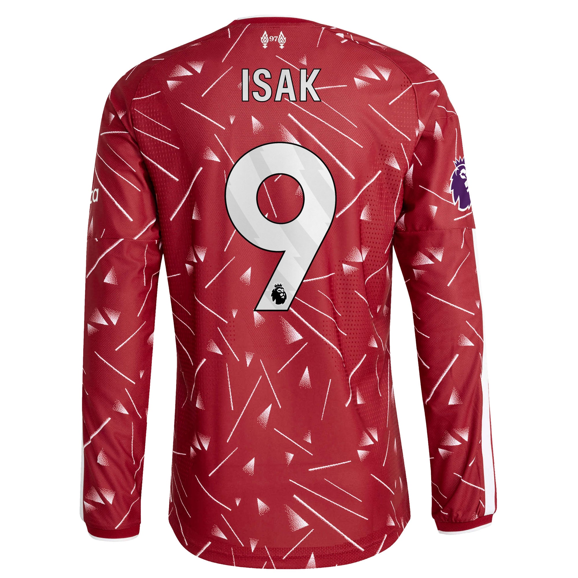 Maillot domicile authentique à manches longues adidas Alexander Isak rouge Liverpool 2026/27 pour homme