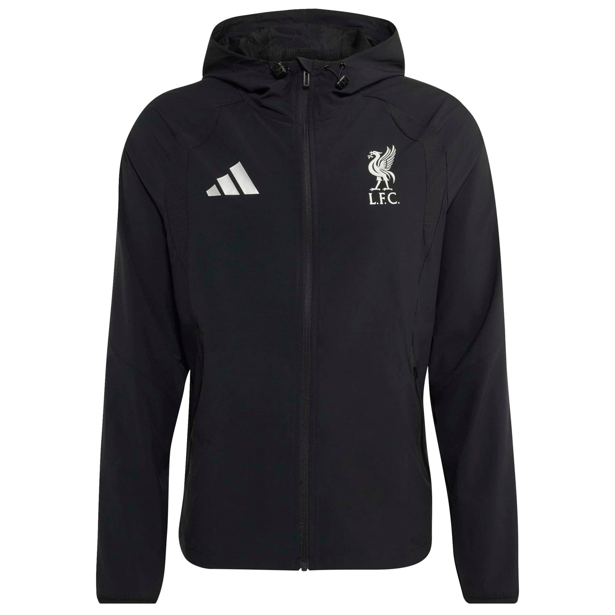 Men's adidas Black Liverpool Tiro Travel Full-Zip Windbreaker