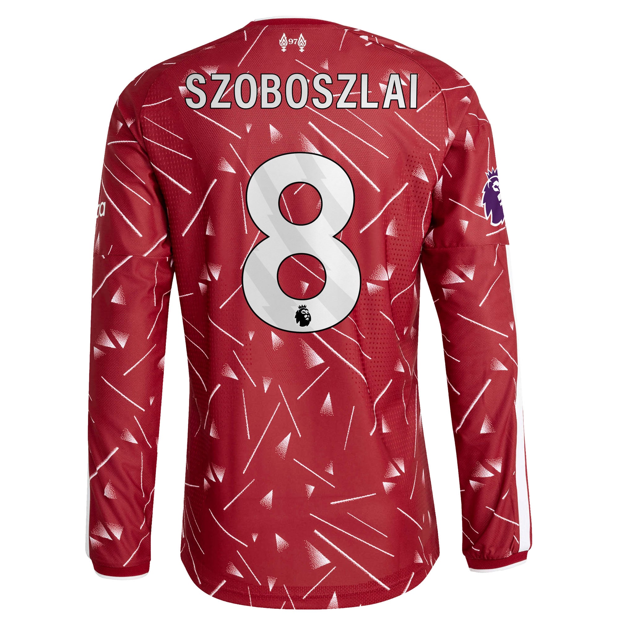Maillot adidas Dominik Szoboszlai rouge Liverpool 2026/27 domicile sur le terrain authentique à manches longues pour homme