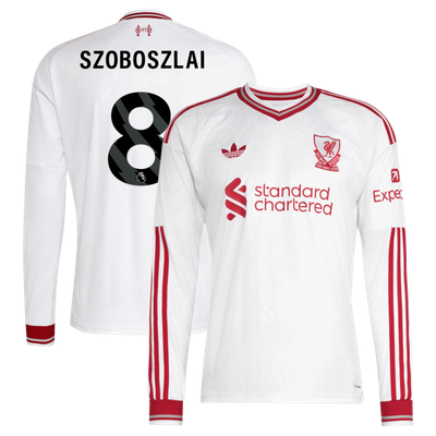 Dominik Szoboszlai Maillot Liverpool adidas 2026/27 Extérieur Replica Manches Longues - Blanc