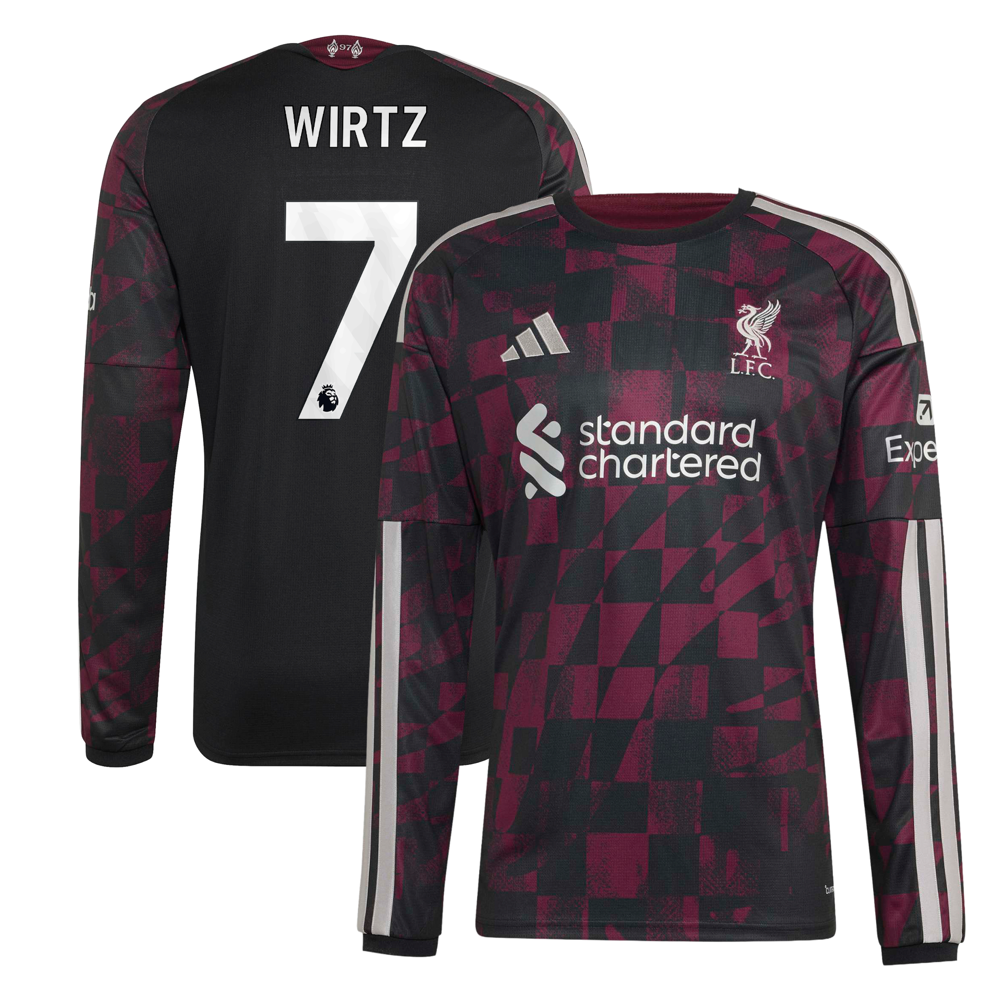 Men's adidas Florian Wirtz Red Liverpool 2026/27 Home Replica Long Sleeve Jersey