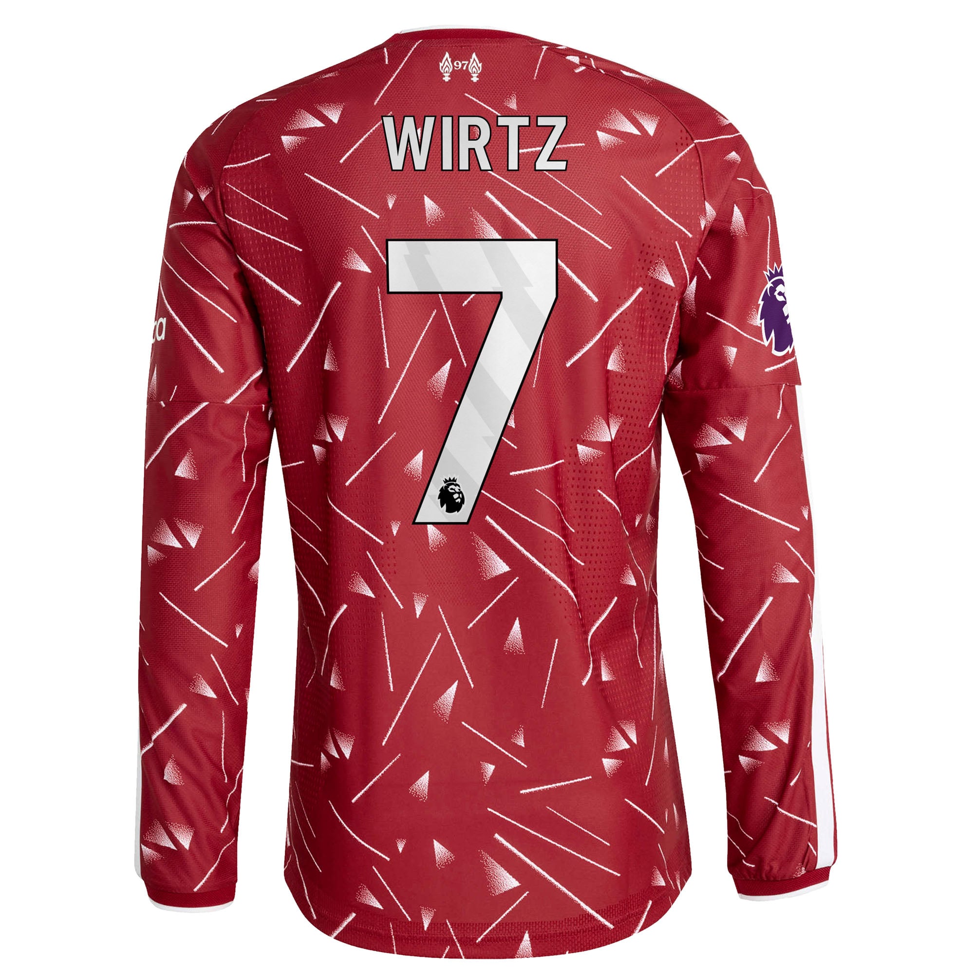 Maillot domicile authentique à manches longues adidas Florian Wirtz rouge Liverpool 2026/27 pour homme